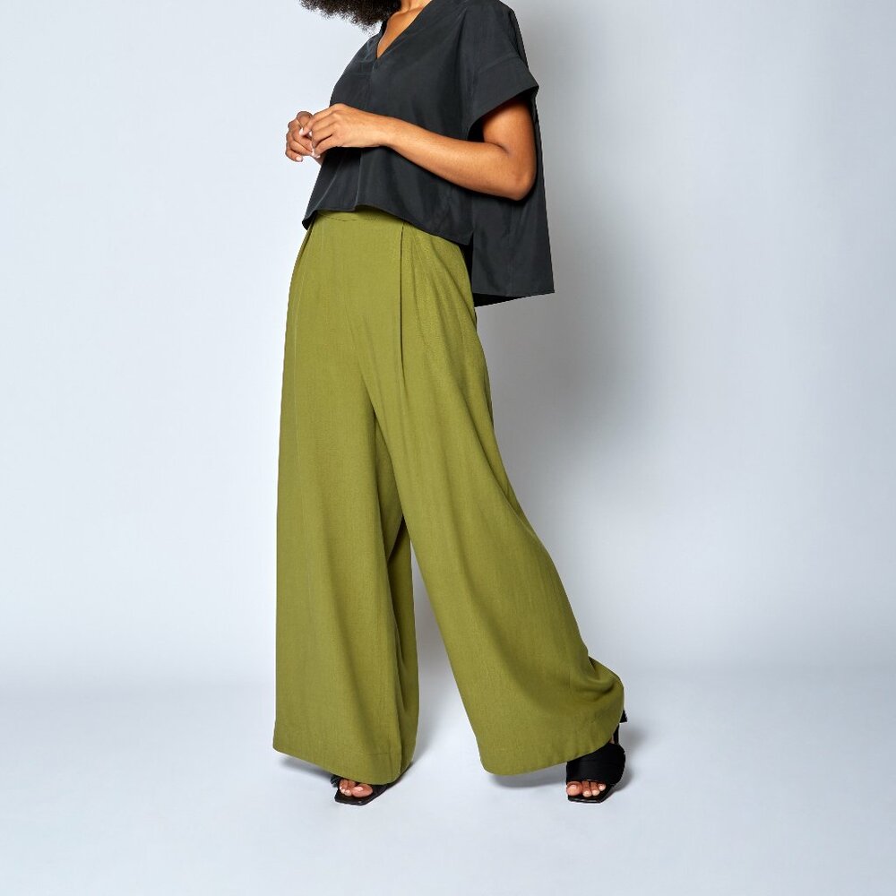Eco Responsible Tencel Palazzo Pant_Made in NYC